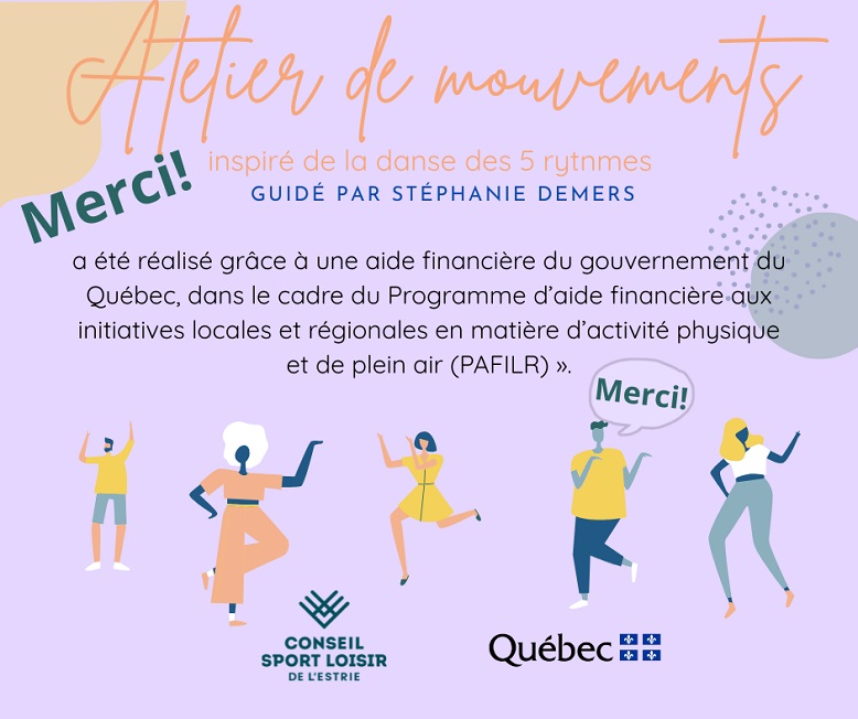 MERCI au Conseil Sport Loisir de l'Estrie